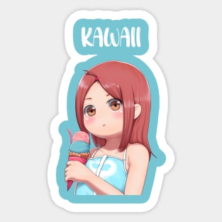 kawaii ice cream anime girl Sticker